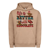 Pigment Burro life is better with chocolate Urban Hoodie - AdoDesignShop