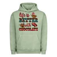Pigment Oil Green life is better with chocolate Urban Hoodie - AdoDesignShop