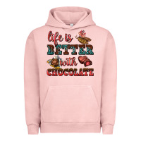 Pigment Salmon life is better with chocolate Urban Hoodie - AdoDesignShop