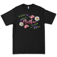 Black Floral Daisy Mother Premium Tee - RanaPortraitStore