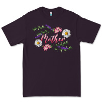 Plum Floral Daisy Mother Premium Tee - RanaPortraitStore