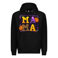 Black Purple and gold Basketball leopard frame Mama Premium Hoodie - LillyAllenDesigns