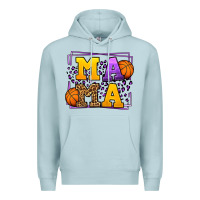 Blue Mist Purple and gold Basketball leopard frame Mama Premium Hoodie - LillyAllenDesigns