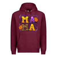 Burgundy Purple and gold Basketball leopard frame Mama Premium Hoodie - LillyAllenDesigns