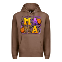 Chestnut Purple and gold Basketball leopard frame Mama Premium Hoodie - LillyAllenDesigns