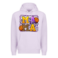 Lilac Purple and gold Basketball leopard frame Mama Premium Hoodie - LillyAllenDesigns