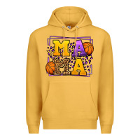 Mustard Purple and gold Basketball leopard frame Mama Premium Hoodie - LillyAllenDesigns