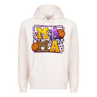 Pale Pink Purple and gold Basketball leopard frame Mama Premium Hoodie - LillyAllenDesigns
