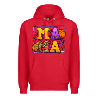 Red Purple and gold Basketball leopard frame Mama Premium Hoodie - LillyAllenDesigns