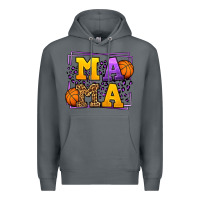Rock Purple and gold Basketball leopard frame Mama Premium Hoodie - LillyAllenDesigns
