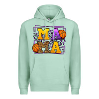 Seafoam Purple and gold Basketball leopard frame Mama Premium Hoodie - LillyAllenDesigns