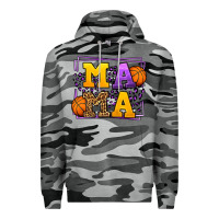 Slate Camo Purple and gold Basketball leopard frame Mama Premium Hoodie - LillyAllenDesigns