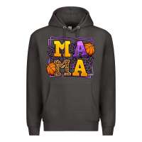 Smoke Purple and gold Basketball leopard frame Mama Premium Hoodie - LillyAllenDesigns