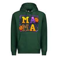 Sports Green Purple and gold Basketball leopard frame Mama Premium Hoodie - LillyAllenDesigns