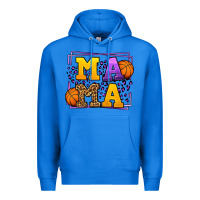 True Royal Purple and gold Basketball leopard frame Mama Premium Hoodie - LillyAllenDesigns