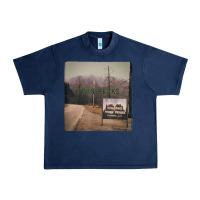 Navy Twin Peaks City Limits Welcome Sign Vintage Urban Heavy Tee - longCreatives