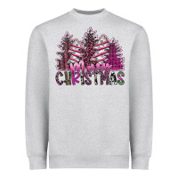 Heather Grey Merry Christmas Heavyweight Sweatshirt - SublimationCraftShop