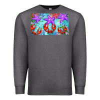 Charcoal Heather crab and starfish  cup Premium Sweatshirt - BarkalooDesign