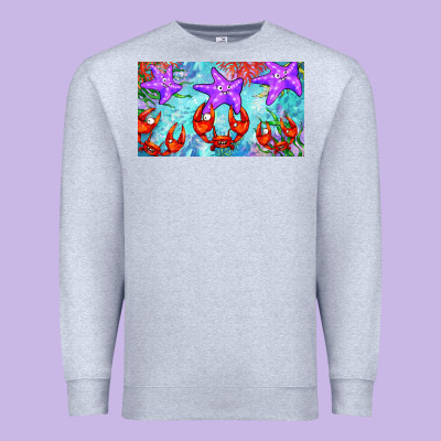 Crab And Starfish  Cup Premium Sweatshirt Designed By Barkaloodesign