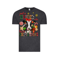 Vintage Black just a heifer who loves christmas cow Vintage Tee - CowGirlArtShop