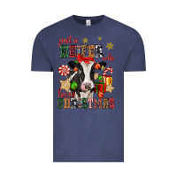 Vintage Denim just a heifer who loves christmas cow Vintage Tee - CowGirlArtShop