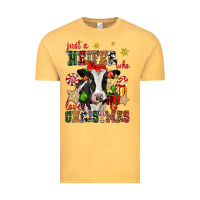 Just A Heifer Who Loves Christmas Cow Vintage Tee | Teevron