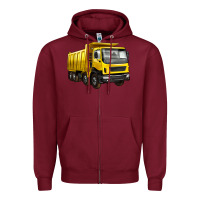 Burgundy dump truck Zipper Hoodie - Artiststas