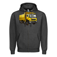 Charcoal Heather dump truck Zipper Hoodie - Artiststas
