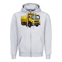 Heather Grey dump truck Zipper Hoodie - Artiststas