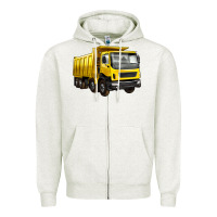 Oatmeal Heather dump truck Zipper Hoodie - Artiststas