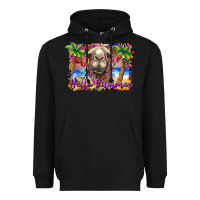 Black hello summer camel at the beach Heavyweight Hoodie - BarkalooDesign