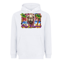 White hello summer camel at the beach Heavyweight Hoodie - BarkalooDesign