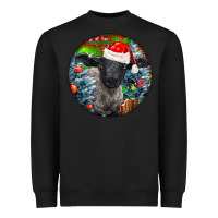 Black christmas suffolk baby sheep ornament Heavyweight Sweatshirt - LillyAllenDesigns
