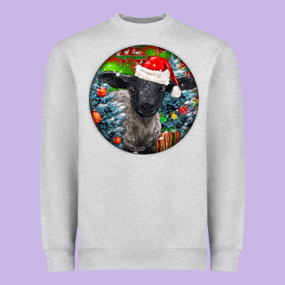 Christmas Suffolk Baby Sheep Ornament Heavyweight Sweatshirt Designed By Lillyallendesigns