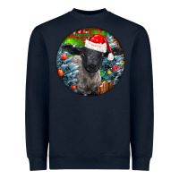 Navy christmas suffolk baby sheep ornament Heavyweight Sweatshirt - LillyAllenDesigns