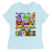Baby Blue Halloween with My Gnomes Ladies Tee - texasbilliewilder