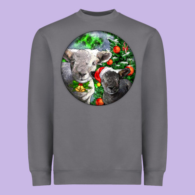 Christmas Southdown Baby Sheeps Heavyweight Sweatshirt Designed By Lillyallendesigns