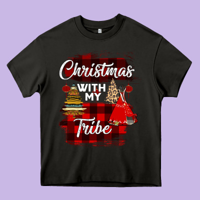 Christmas With My Tribe Heavy Core Tee Designed By Bettercallsaul