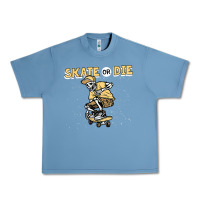 Pebble Blue skate or die funny skeleton skating skater halloween costume Urban Heavy Tee - longCreatives