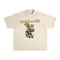 Skate Or Die Funny Skeleton Skating Skater Halloween Costume Urban Heavy Tee | Teevron