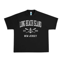 Black Long Beach Island NJ Vintage Crossed Oars & Boat Anchor Spor Urban Heavy Tee - longCreatives