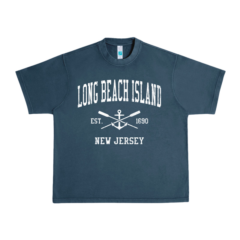 Long Beach Island Nj Vintage Crossed Oars & Boat Anchor Spor Urban Heavy Tee by longCreatives | Teevron
