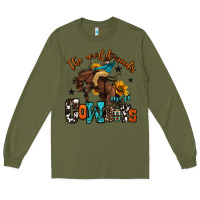 Army Green the world needs more cowboys Long Sleeve Tee - OliviaCreatesArt