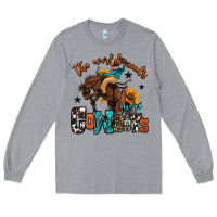 Heather Grey the world needs more cowboys Long Sleeve Tee - OliviaCreatesArt