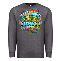 Charcoal Heather sunrise sunburn sunset repeat Premium Sweatshirt - BarkalooDesign