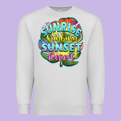 Sunrise Sunburn Sunset Repeat Premium Sweatshirt Designed By Barkaloodesign