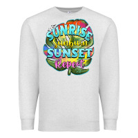 Oatmeal Heather sunrise sunburn sunset repeat Premium Sweatshirt - BarkalooDesign
