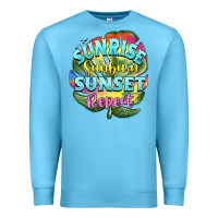 Ocean Blue sunrise sunburn sunset repeat Premium Sweatshirt - BarkalooDesign