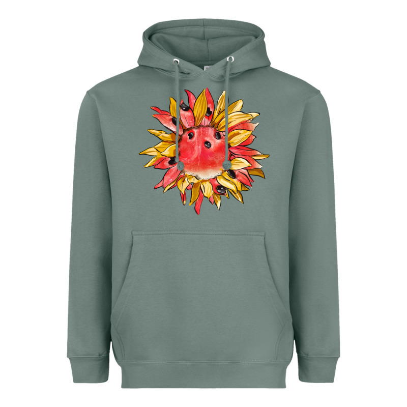 Watermelon Sunflower Heavyweight Hoodie by BarkalooDesign | Teevron