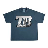 Midnight Navy TB Tampa Bay City Skyline of Tampa Bay, Florida Urban Heavy Tee - longCreatives